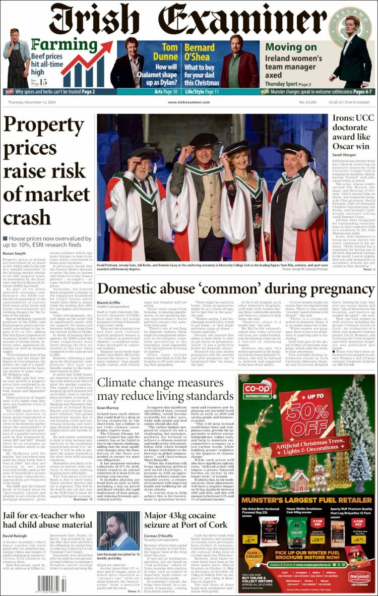 Portada de Irish Examiner (Ireland)