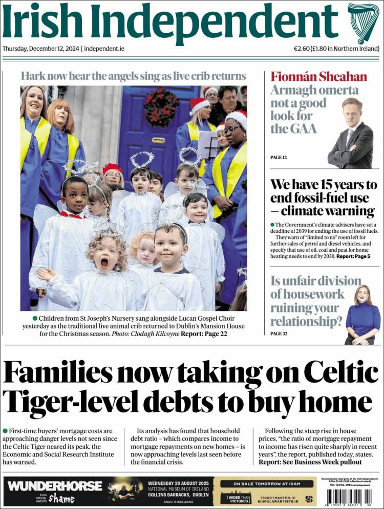 Portada de Irish Independent (Ireland)