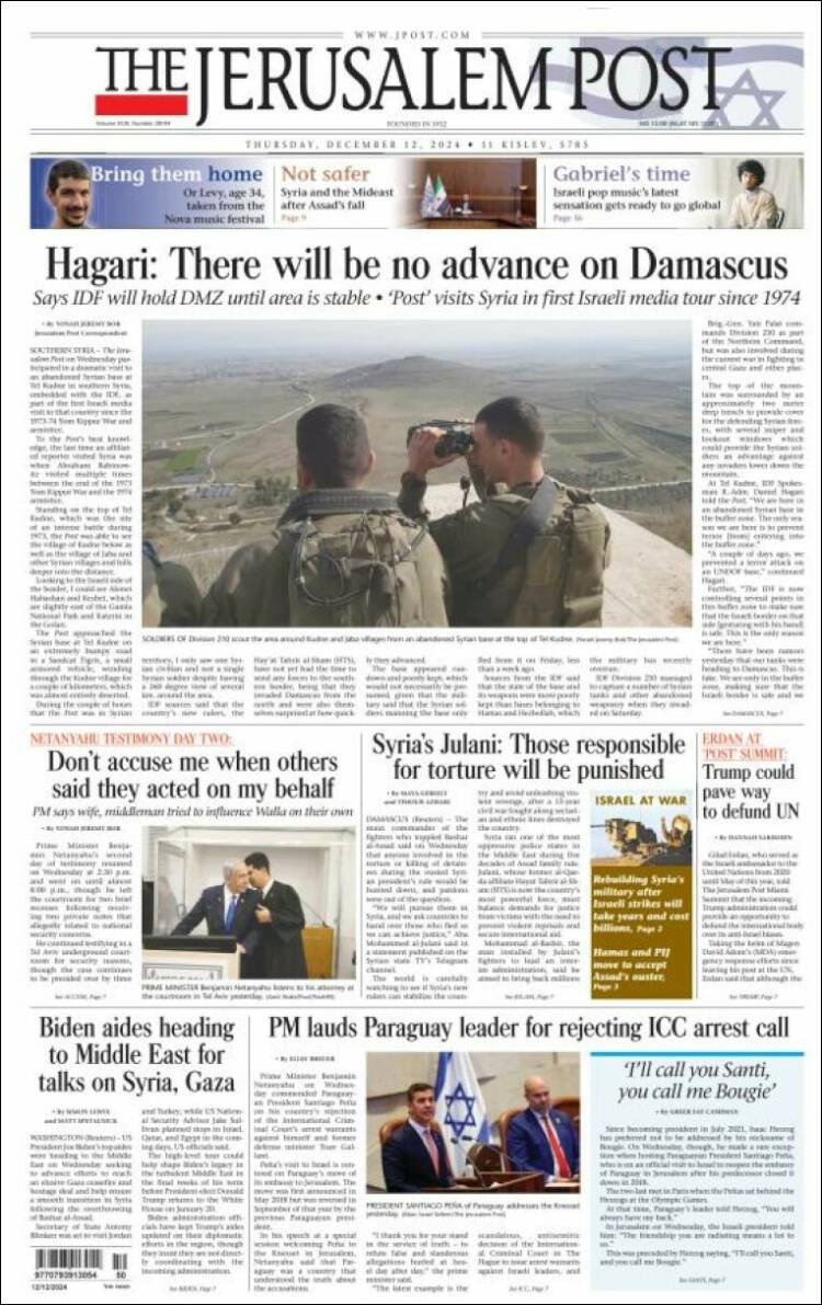 Portada de The Jerusalem Post (Israel)