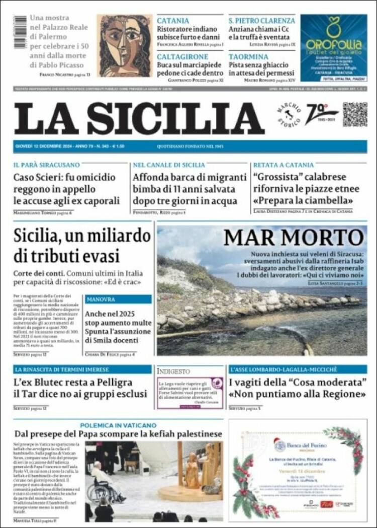 Portada de La Sicilia (Italy)