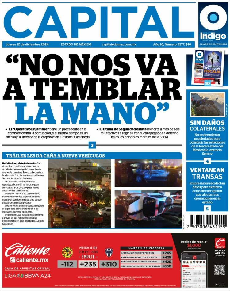Portada de Capital México (Mexico)