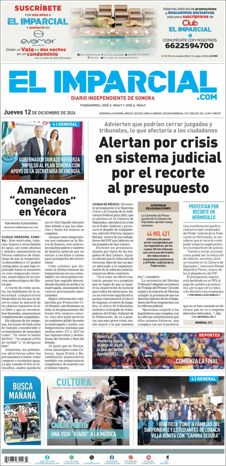 Portada de El Imparcial (Mexico)
