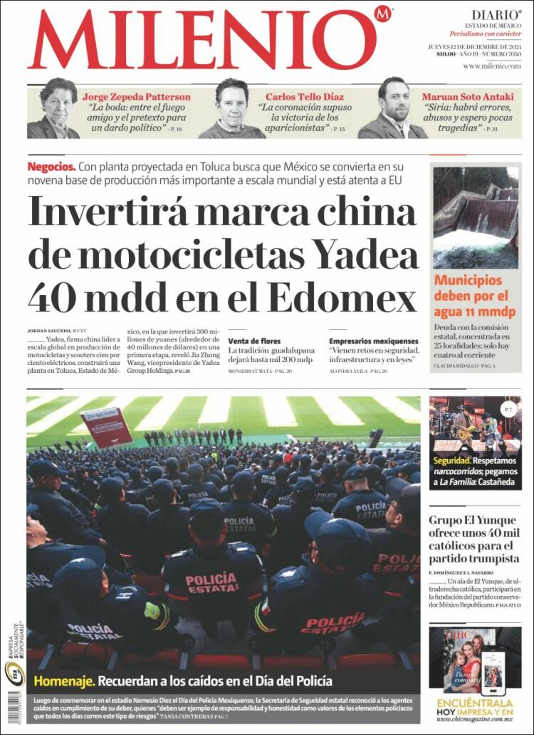 Portada de Milenio - Estado de México (Mexico)