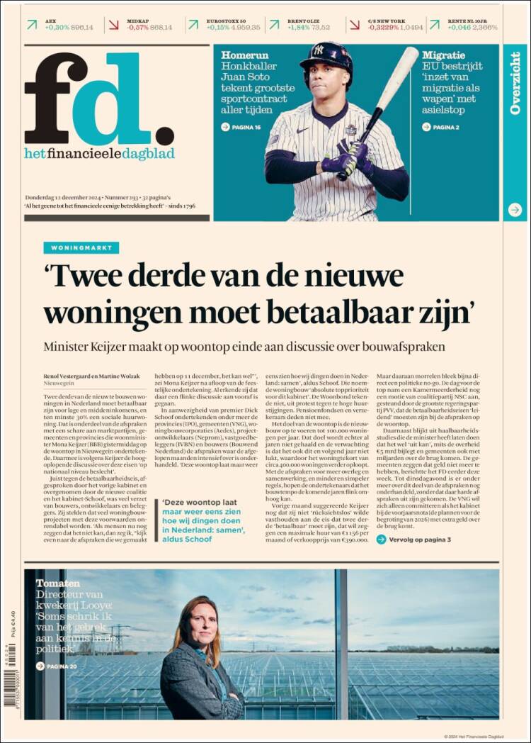 Portada de Het Financieele Dagblad (Netherlands)