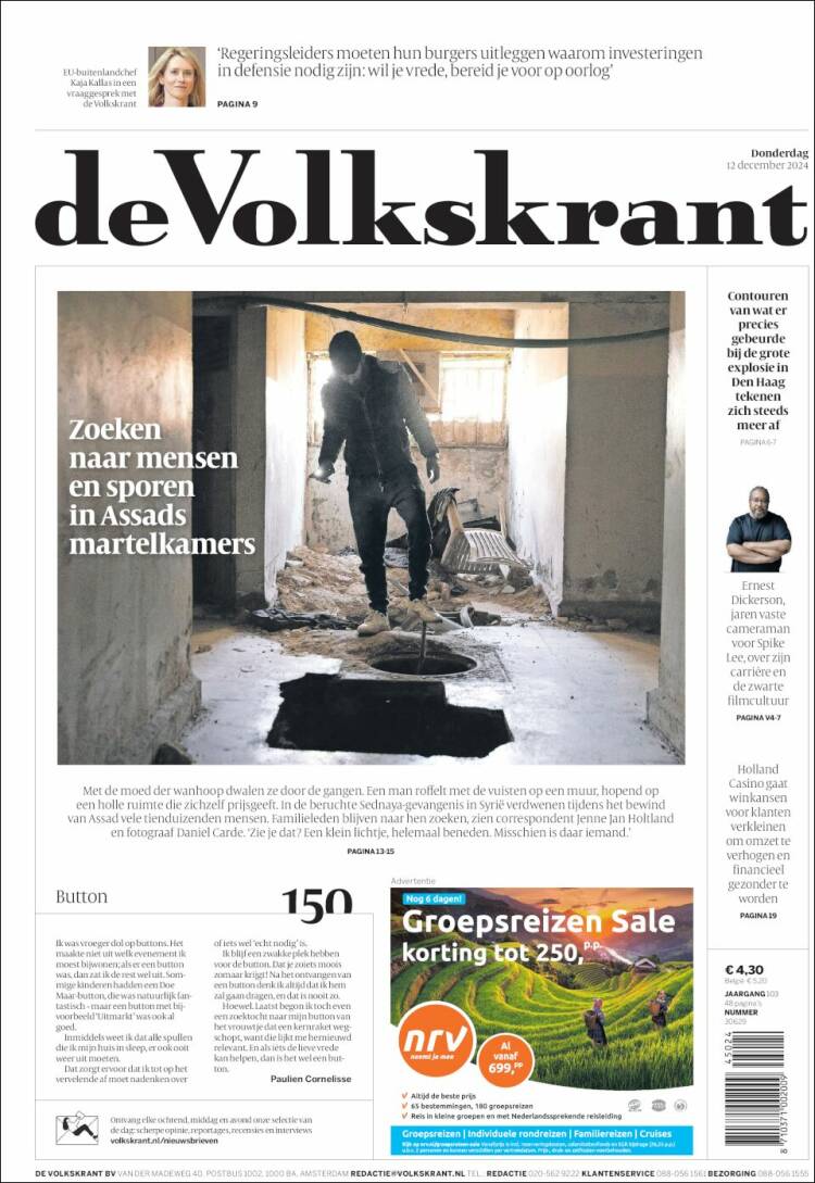 Portada de De Volkskrant (Netherlands)
