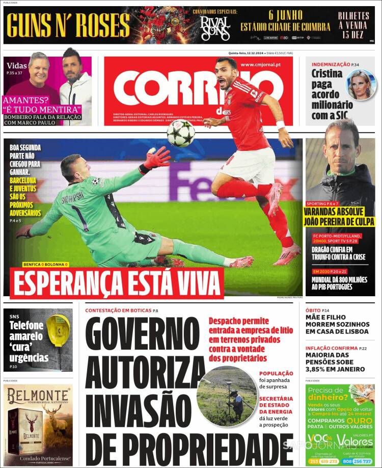 Portada de Correio da Manhã (Portugal)