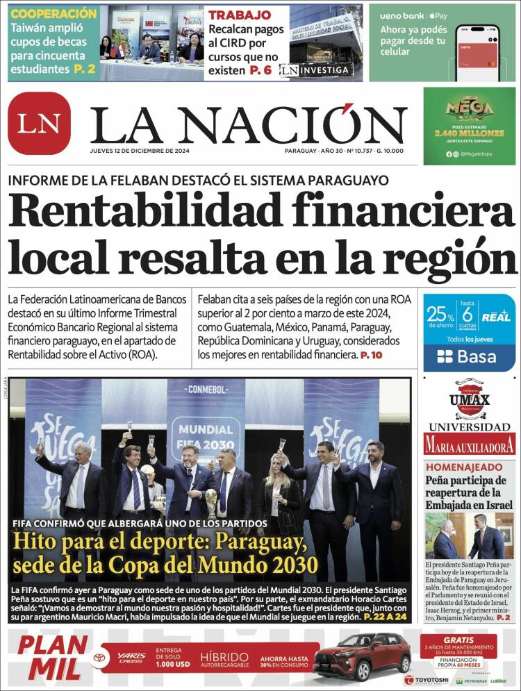 Portada de La Nación (Paraguay)