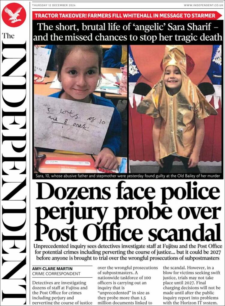 Portada de The Independent (United Kingdom)