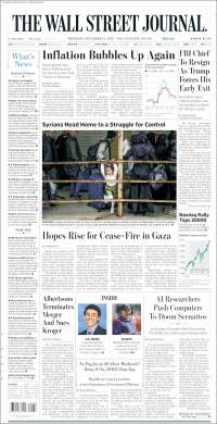 Portada de Wall Street Journal (USA)