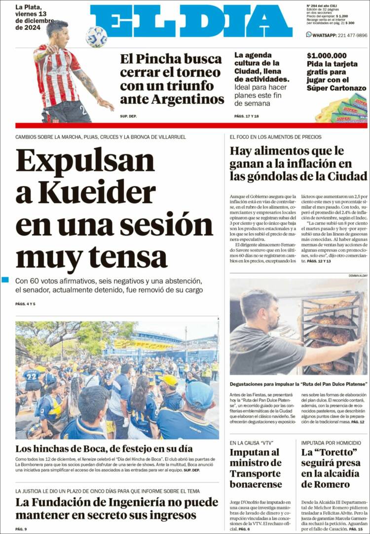 Portada de El Día de la Plata (Argentina)