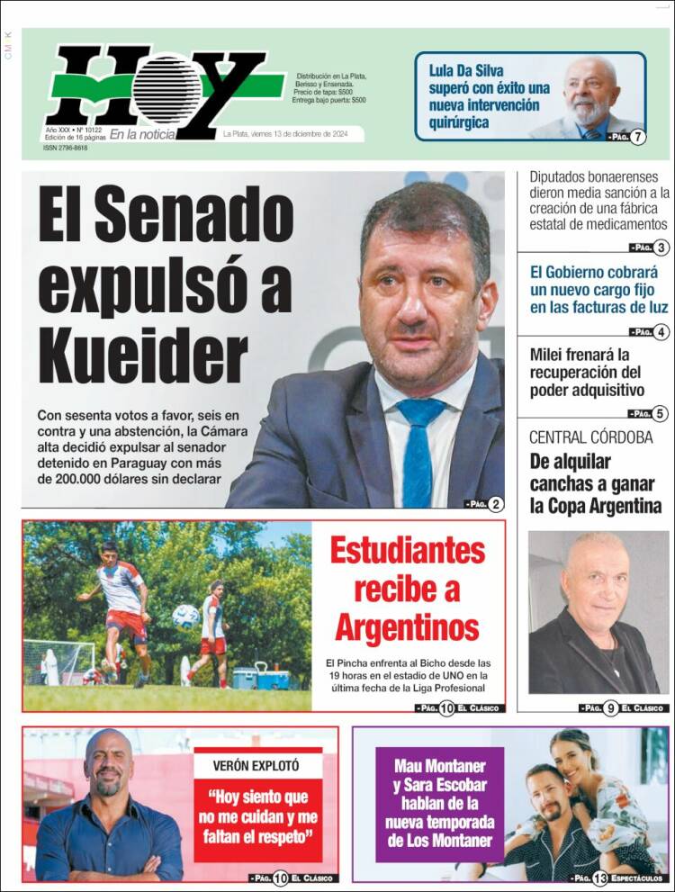 Portada de Diario Hoy (Argentina)