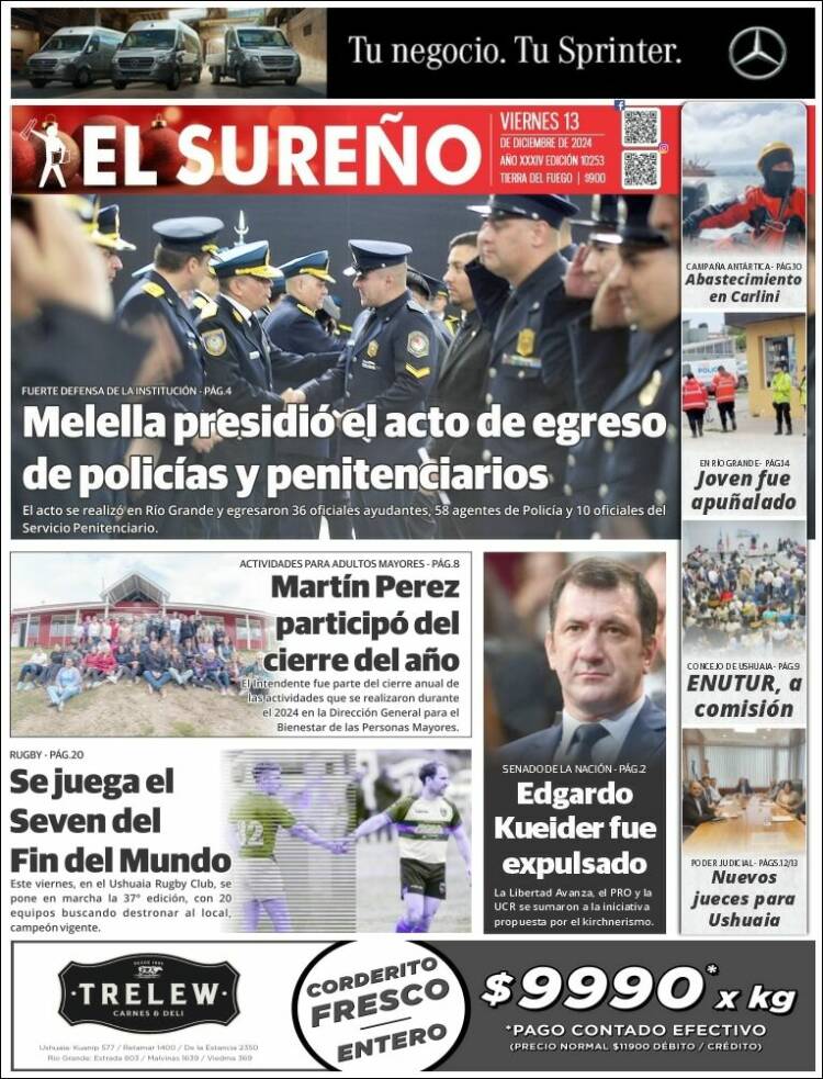 Portada de Diario El Sureño (Argentina)