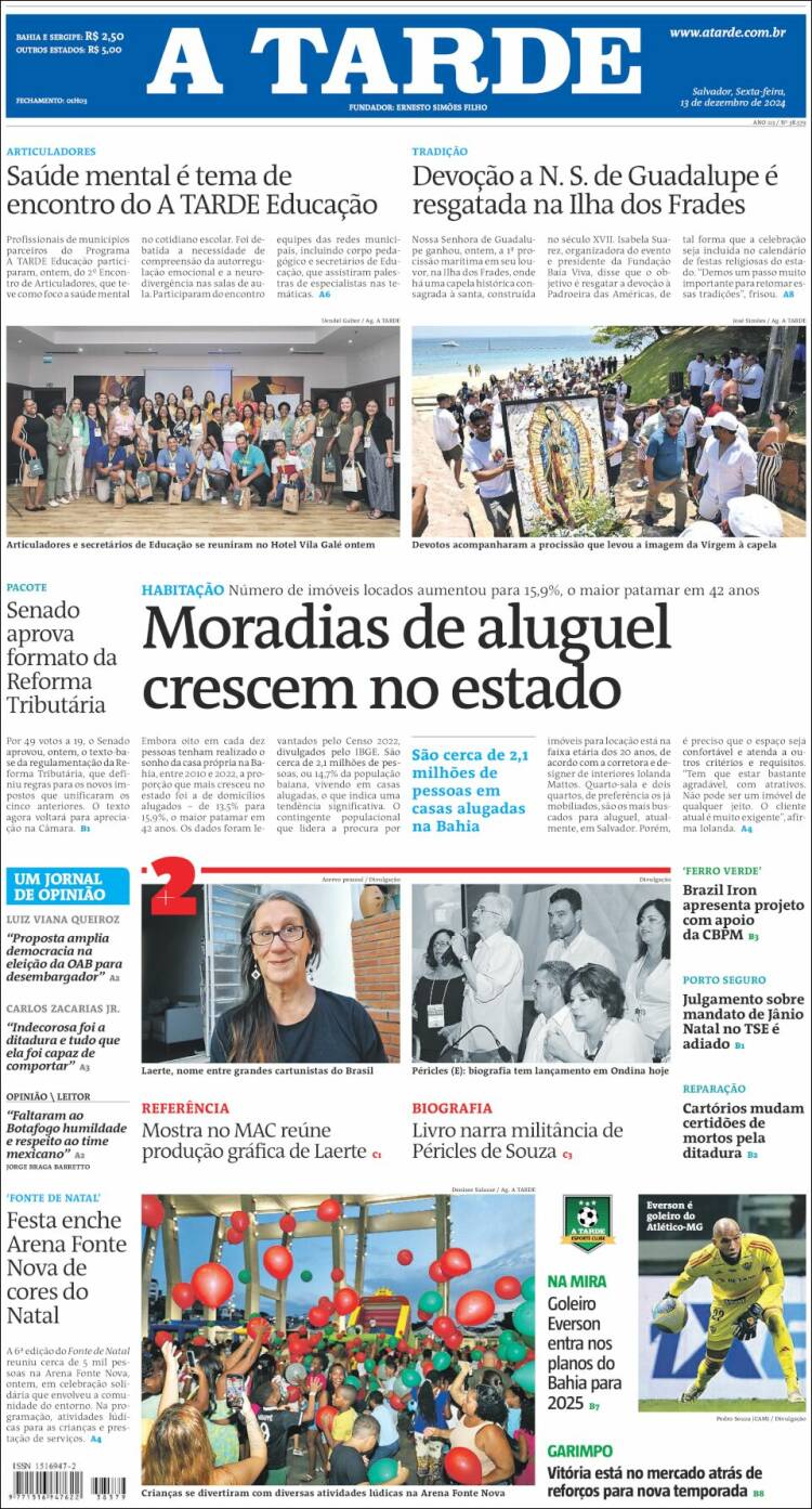 Portada de Diário A Tarde (Brasil)
