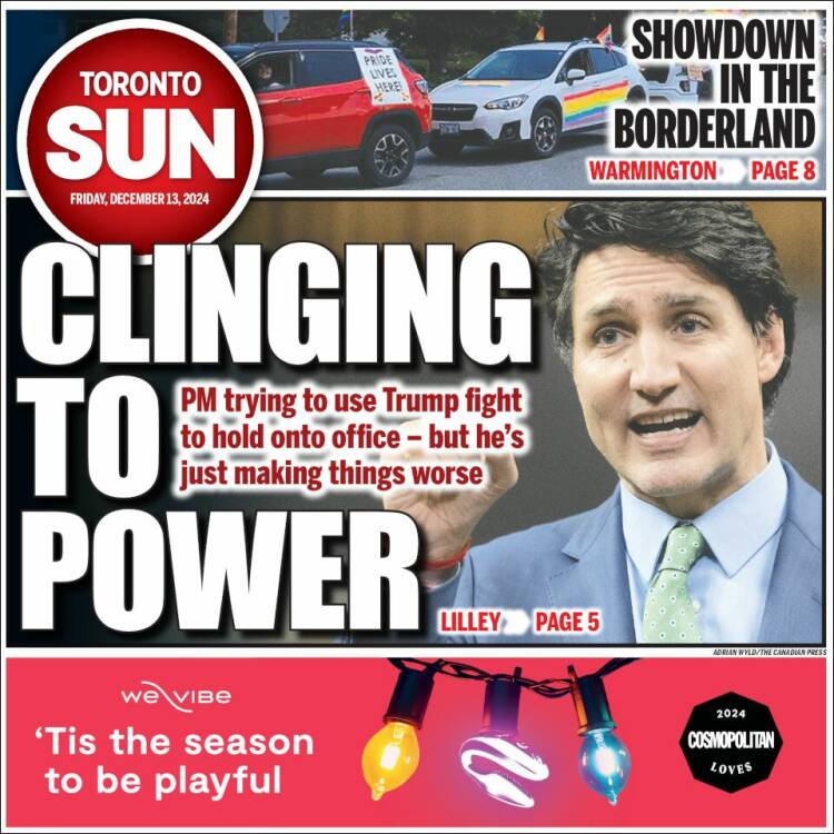 Portada de The Toronto Sun (Canadá)