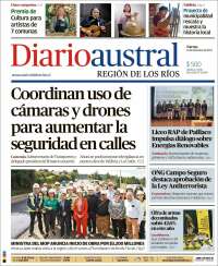 Portada de El Diario Austral de Valdivia (Chile)