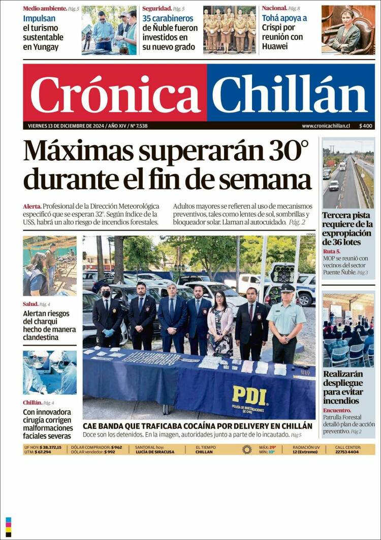 Portada de Crónica Chillán (Chile)