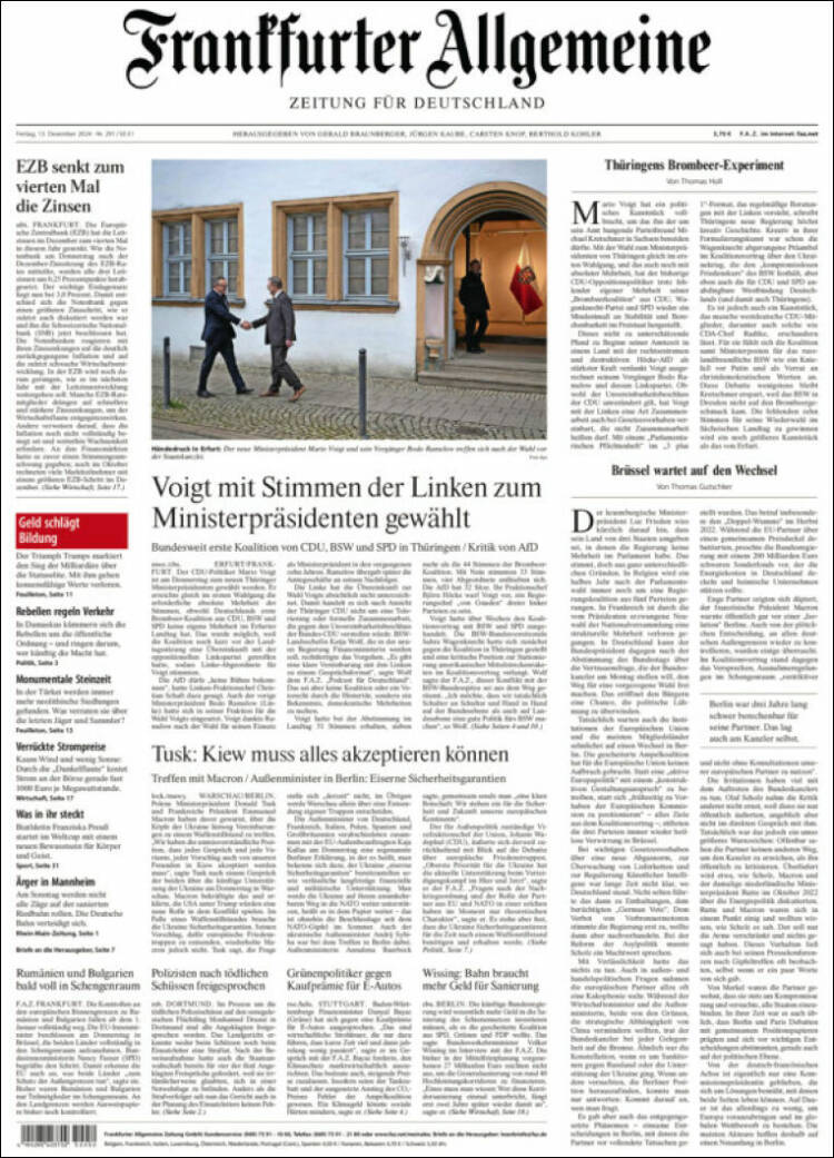 Portada de Frankfurter Allgemeine (Germany)