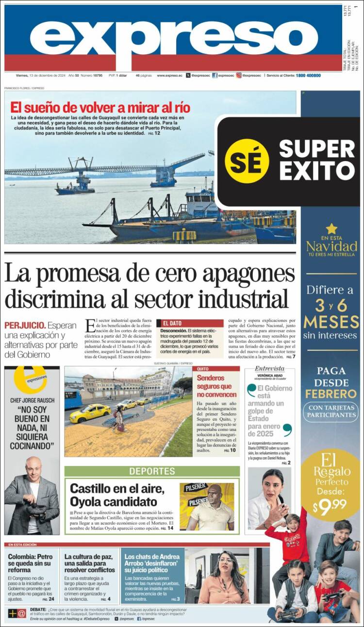 Portada de Expreso (Ecuador)