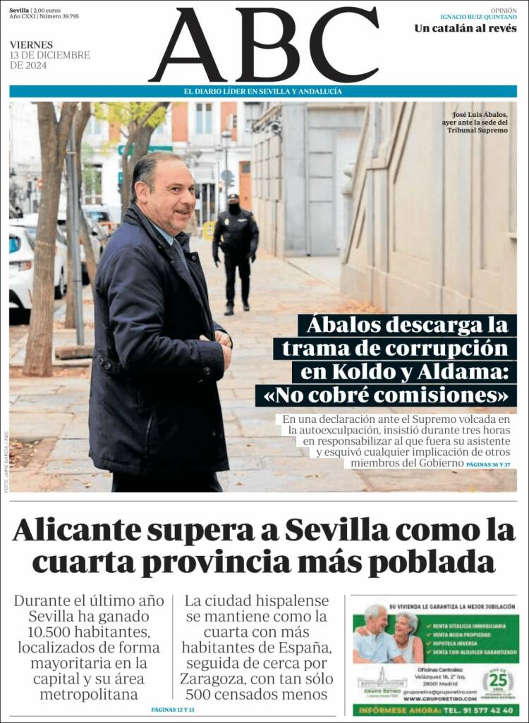 Portada de ABC - Sevilla (España)