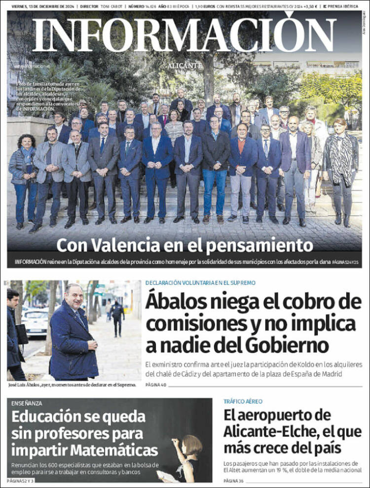 Portada de Diario Información (España)