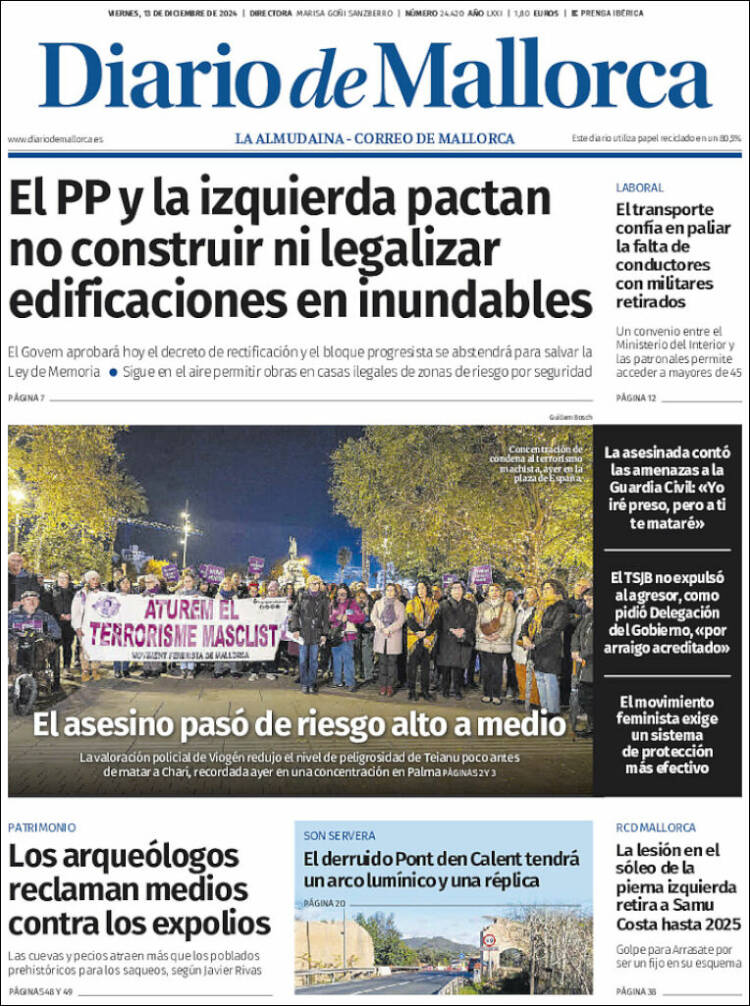 Portada de Diario de Mallorca (España)