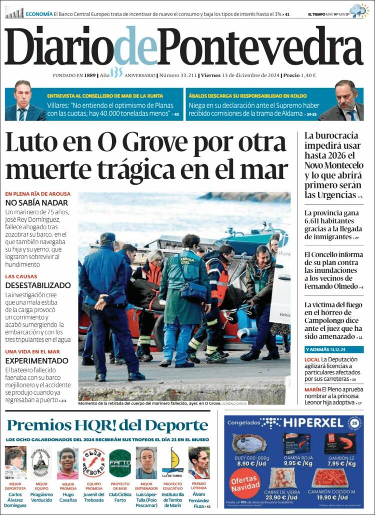 Portada de Diario de Pontevedra (España)