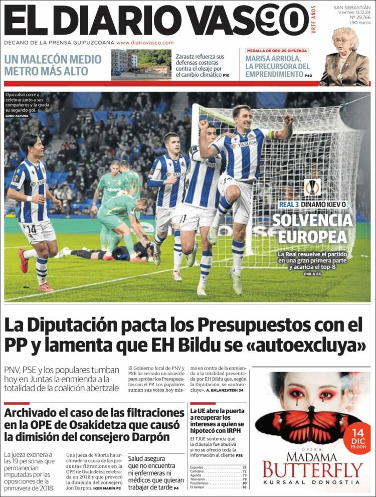 Portada de Diario Vasco (España)