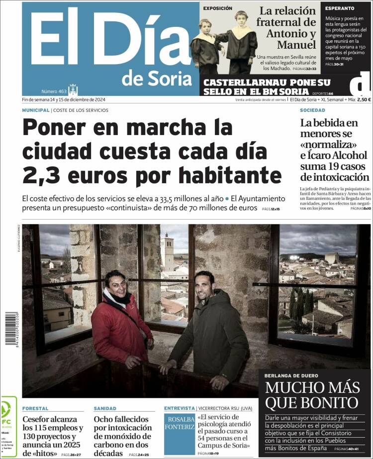 Portada de El Día de Soria (España)