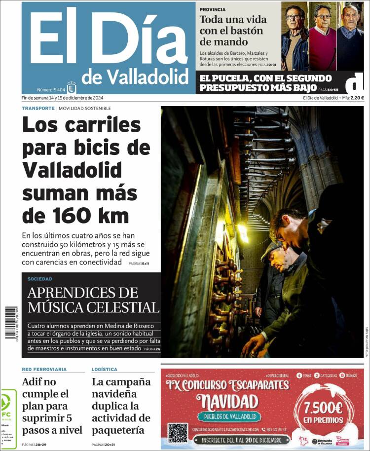 Portada de El Día de Valladolid (España)