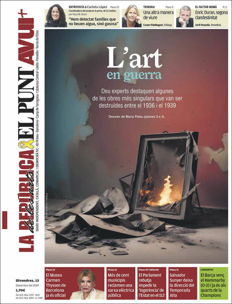 Portada de El Punt Avui (España)