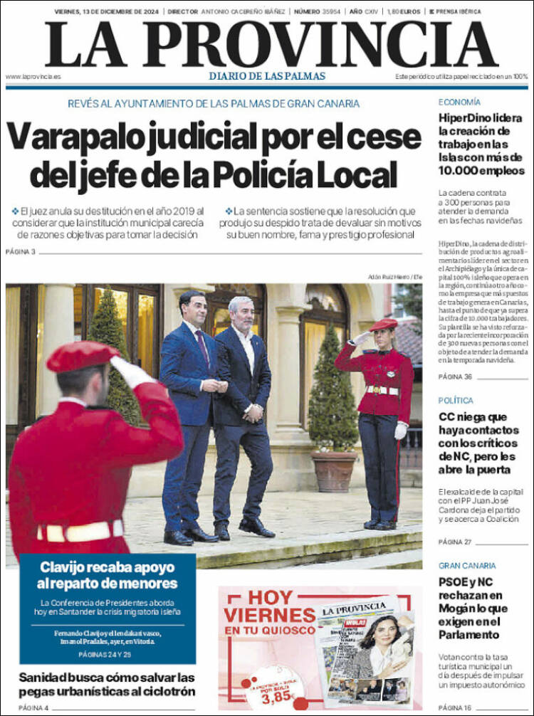 Portada de La Provincia (España)