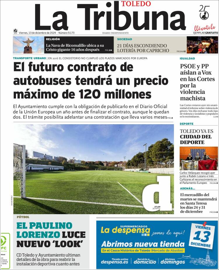 Portada de La Tribuna de Toledo (España)