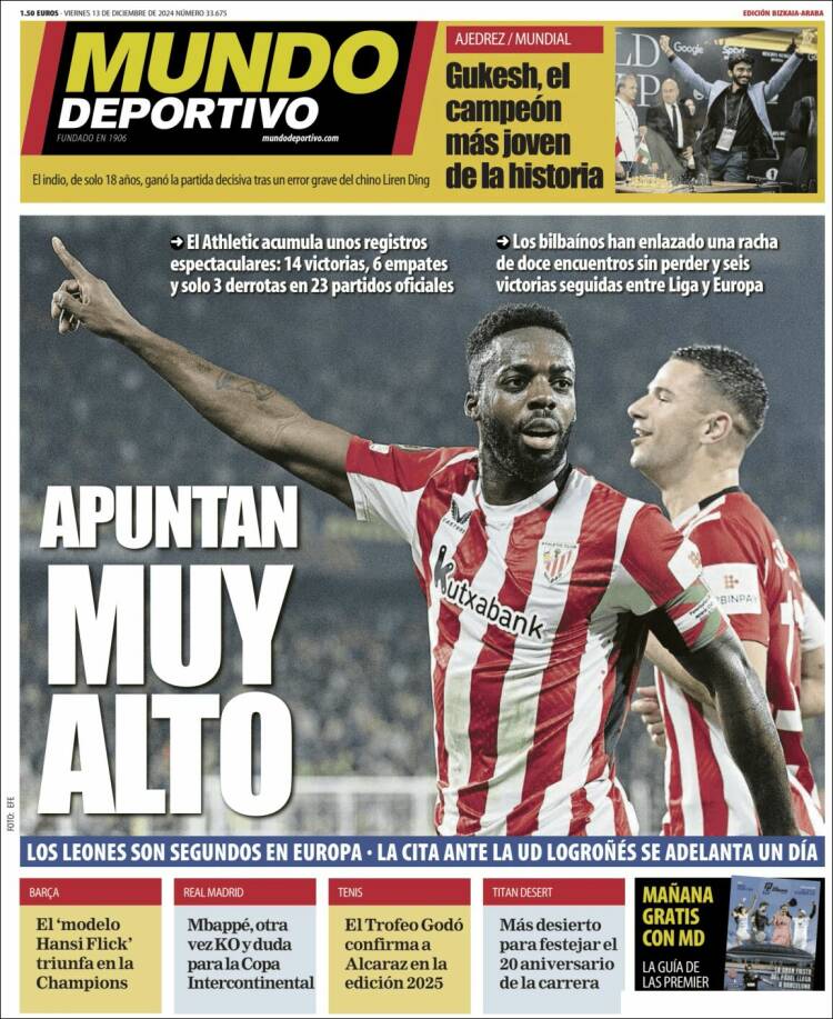 Portada de Mundo Deportivo Bizkaia (España)