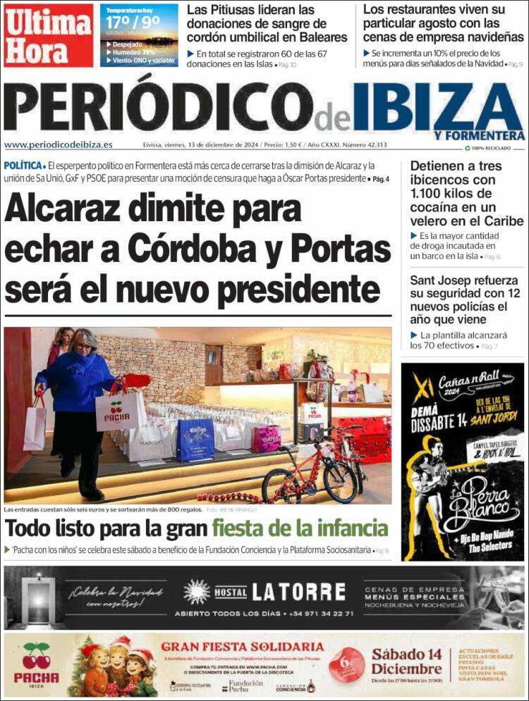 Portada de Periódico de Ibiza (España)