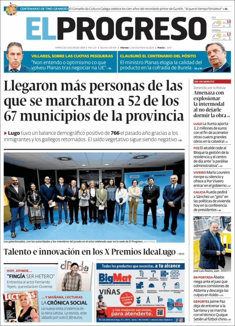 Portada de El Progreso (España)