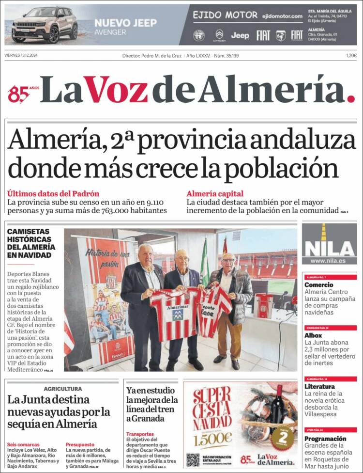 Portada de La Voz de Almería (España)