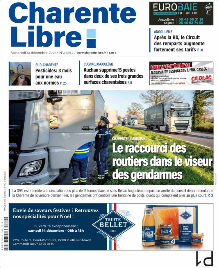 Portada de Charente Libre (France)