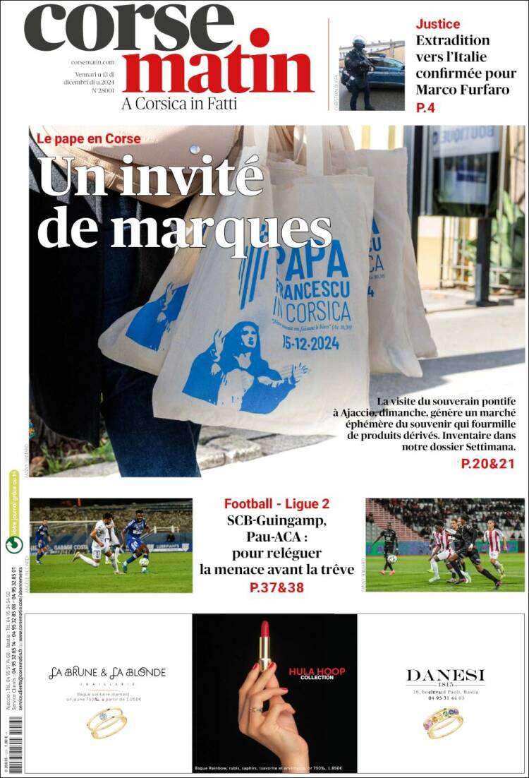 Portada de Corse-Matin (France)