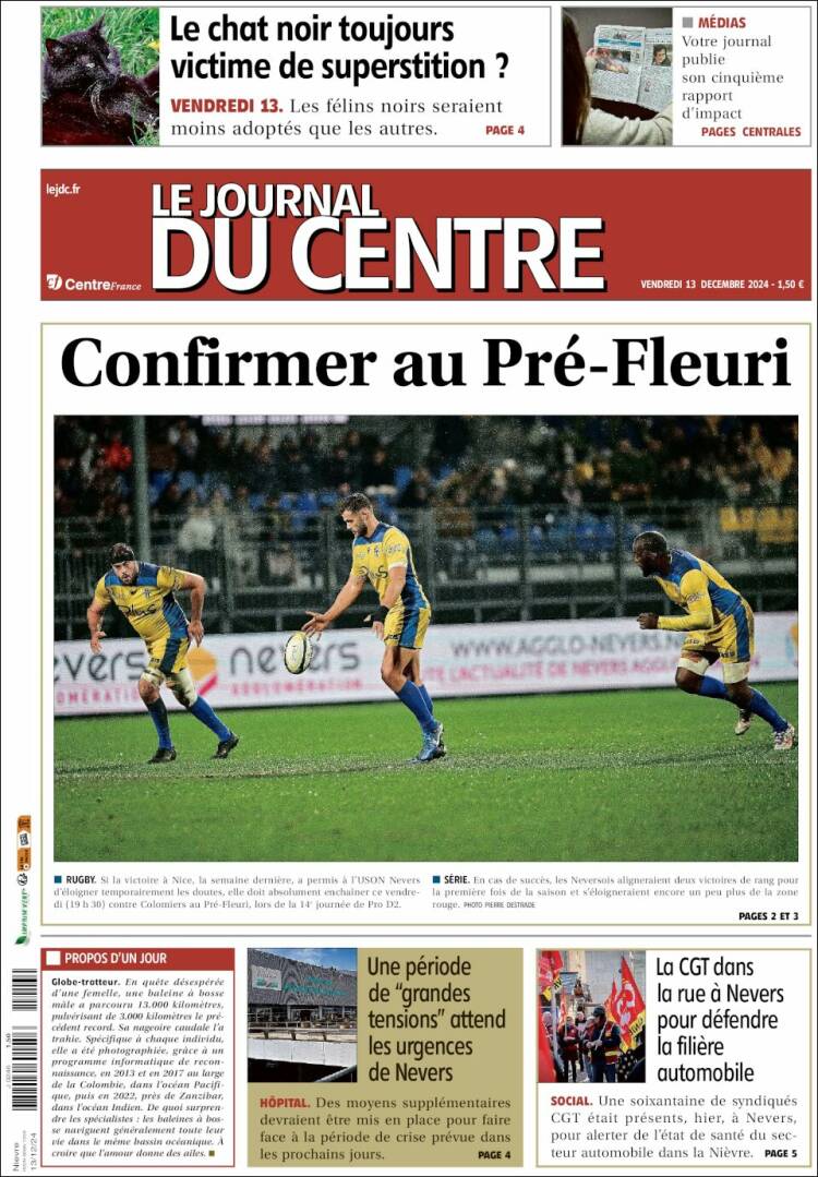 Portada de Le Journal du Centre (France)