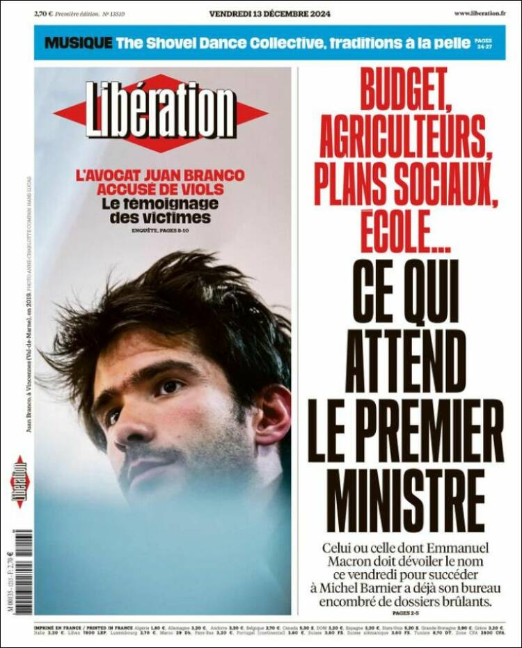 Portada de Libération (France)