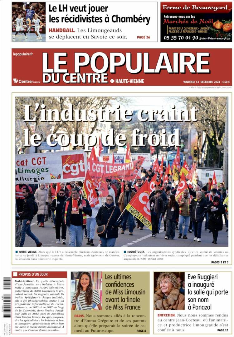 Portada de Le Populaire du Centre (France)