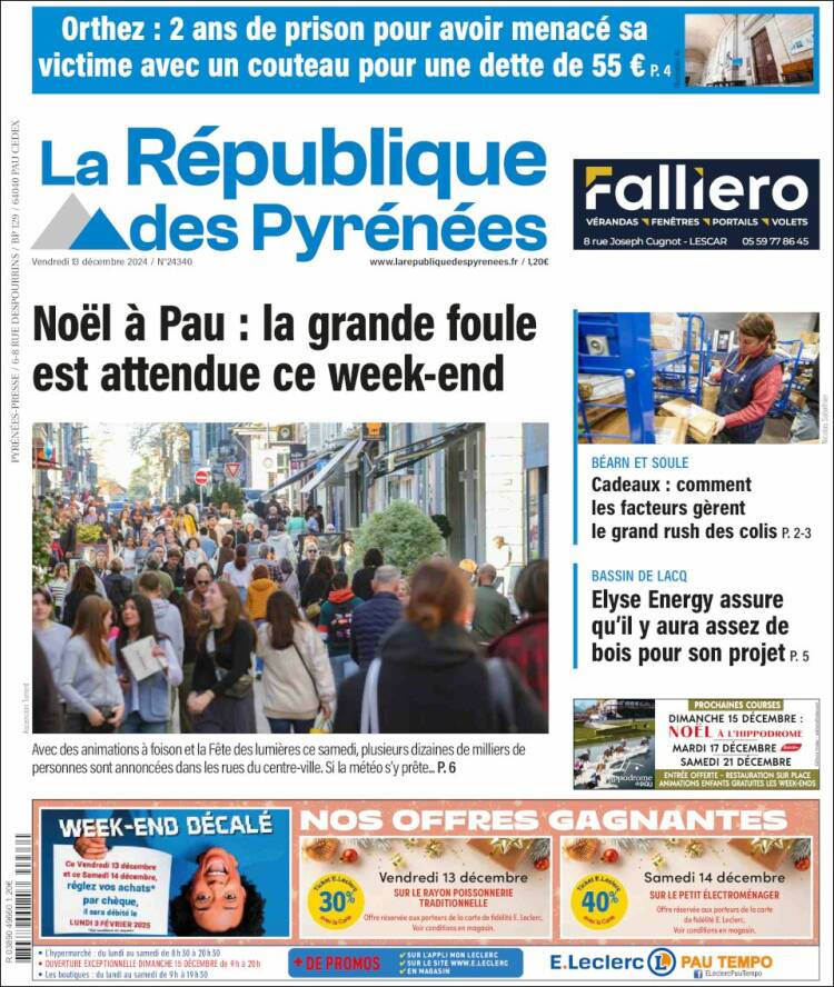 Portada de La République des Pyrénées (France)