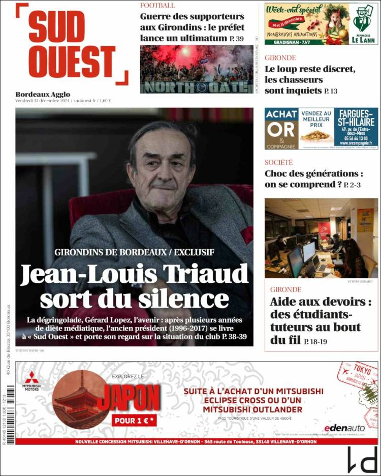 Portada de Sud Ouest (France)