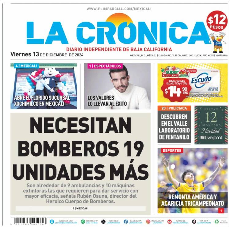 Portada de La Crónica de Baja California (México)