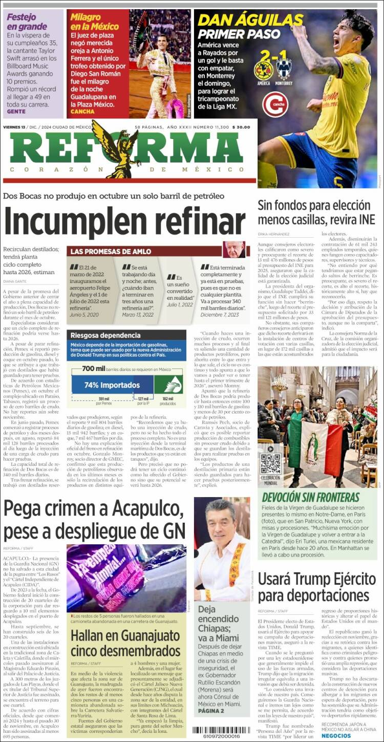 Portada de Reforma (México)