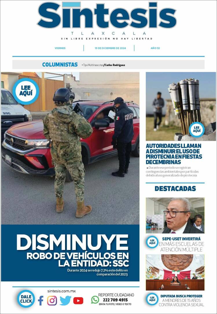 Portada de Síntesis de Tlaxcala (México)