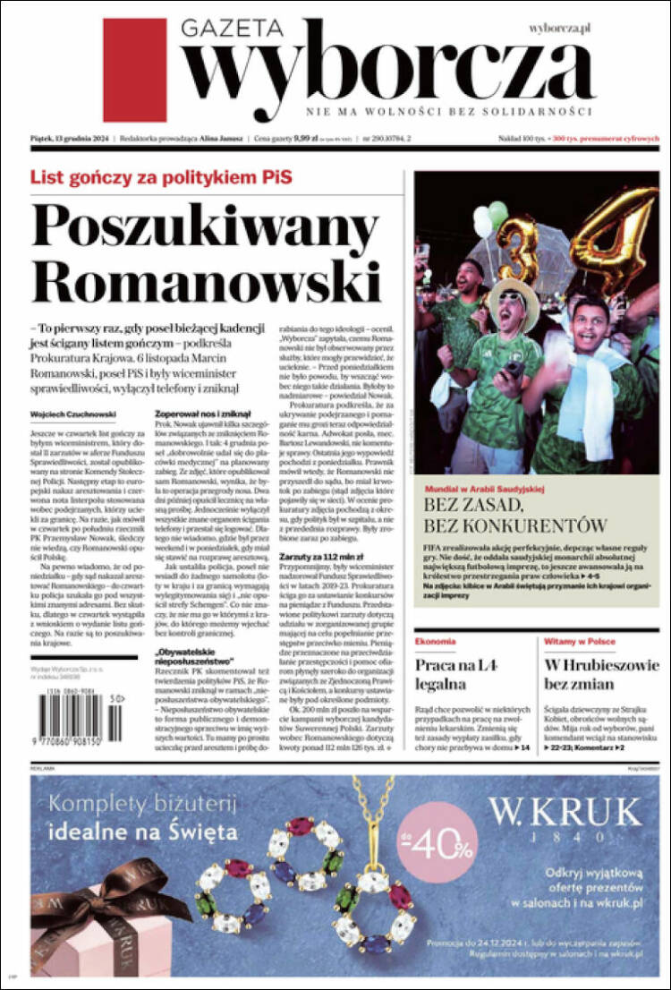 Portada de Gazeta Wyborcza (Poland)