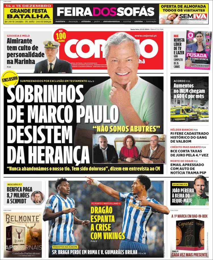 Portada de Correio da Manhã (Portugal)