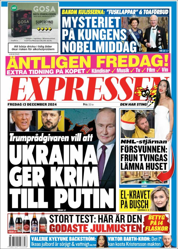 Portada de Expressen (Sweden)