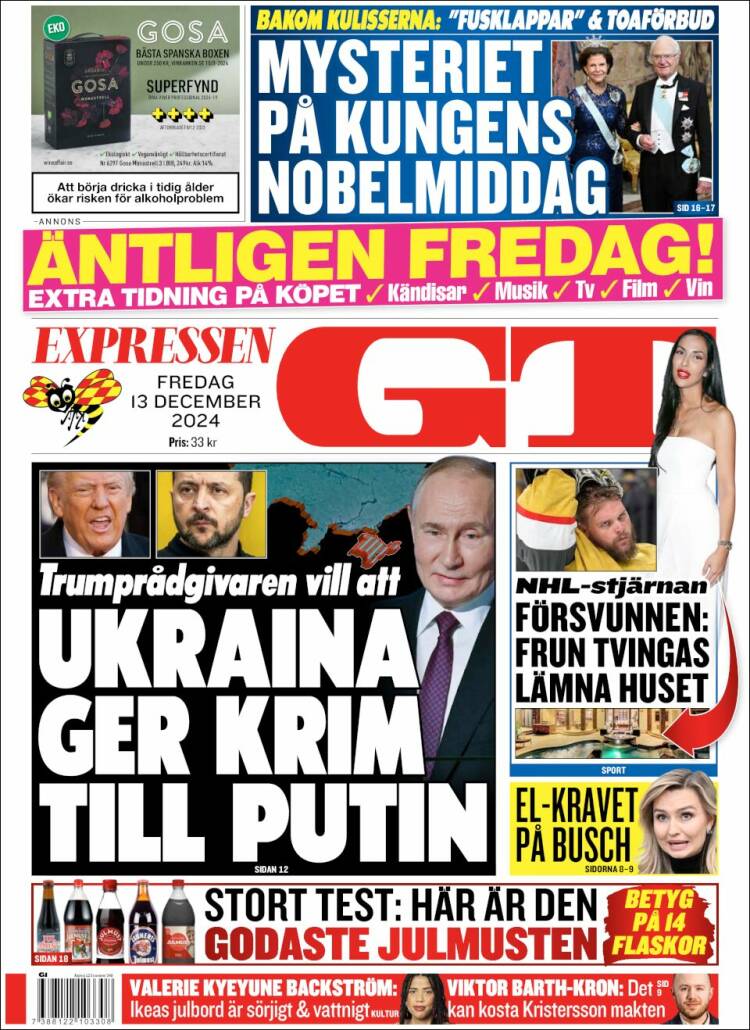 Portada de Göteborgstidningen (Sweden)